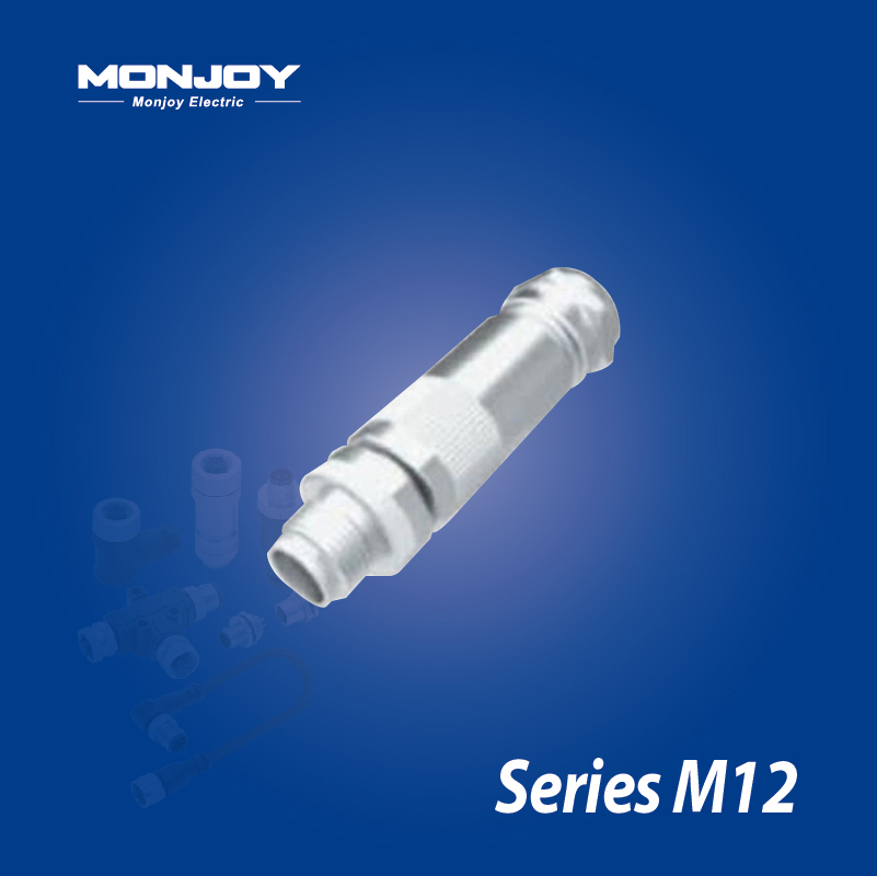 M12*1.0，X标准，直式，针， 螺钉接线，屏蔽，电缆连接器