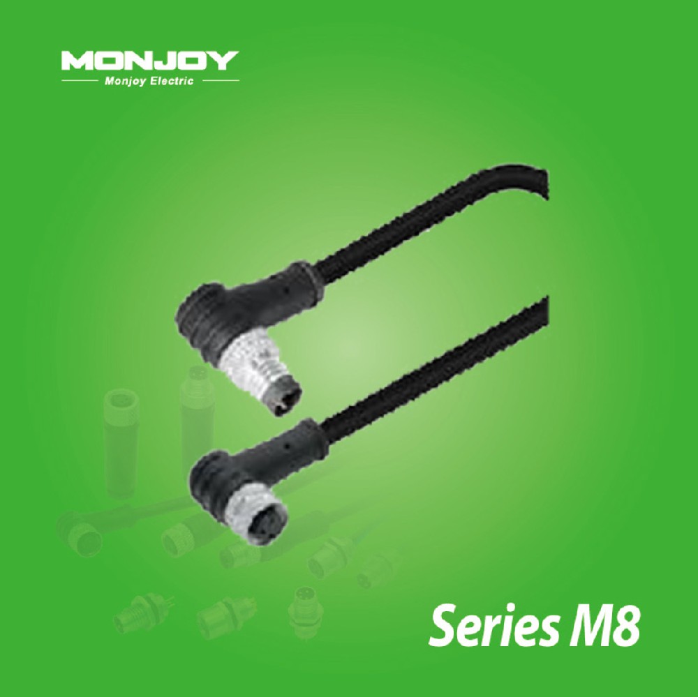 M8*1.0，弯式，针- M8*1.0，弯式，孔 浇铸电缆连接器