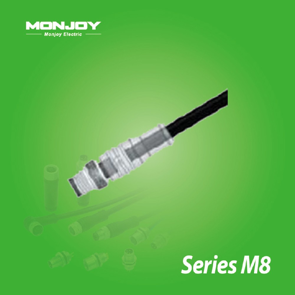 M8*1.0，直式，针，浇铸电缆连接器 LED（PNP)