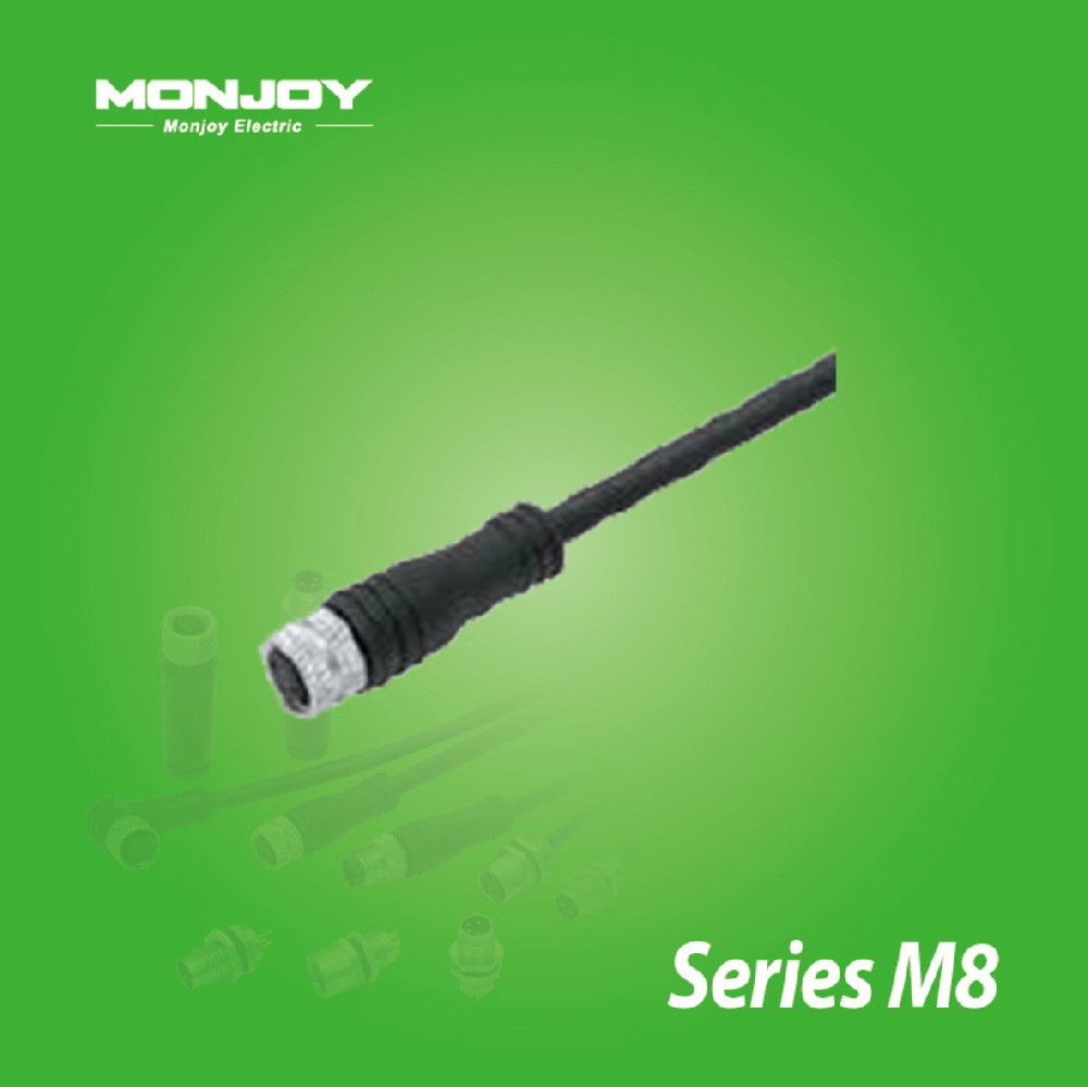 M8*1.0，直式，孔，屏蔽，浇铸电缆连接器