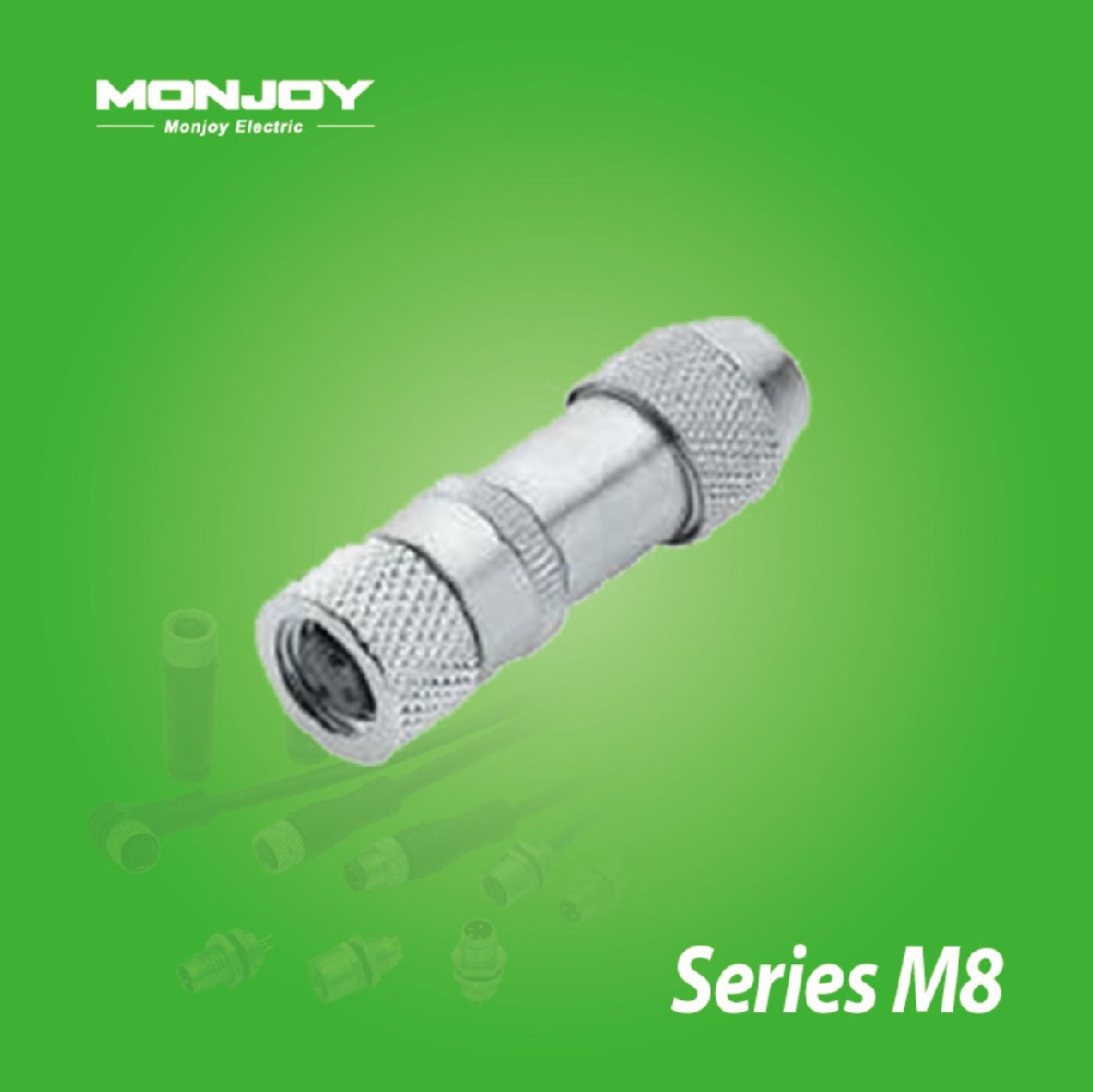 M8*1.0，直式，孔，螺钉连接， 屏蔽，电缆连接器