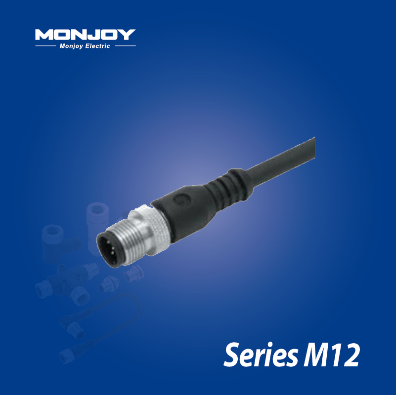 M12*1.0，B标准，直式，针， 浇铸电缆连接器