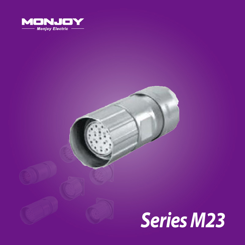 M23*1.0, 直式, 孔, 焊接, 电缆连接器