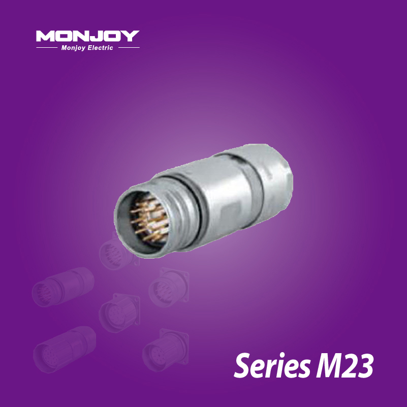 M23*1.0, 直式, 针, 压接, 电缆连接器