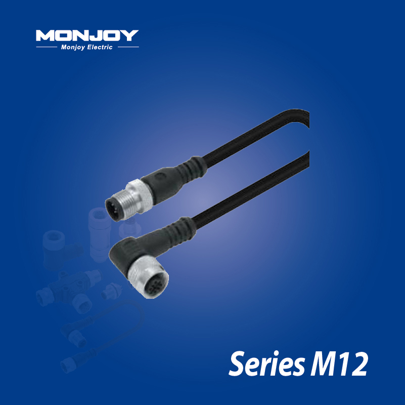 M12*1.0，A标准，直式，针- M12*1.0，A标准，弯式，孔 浇铸电缆连接器