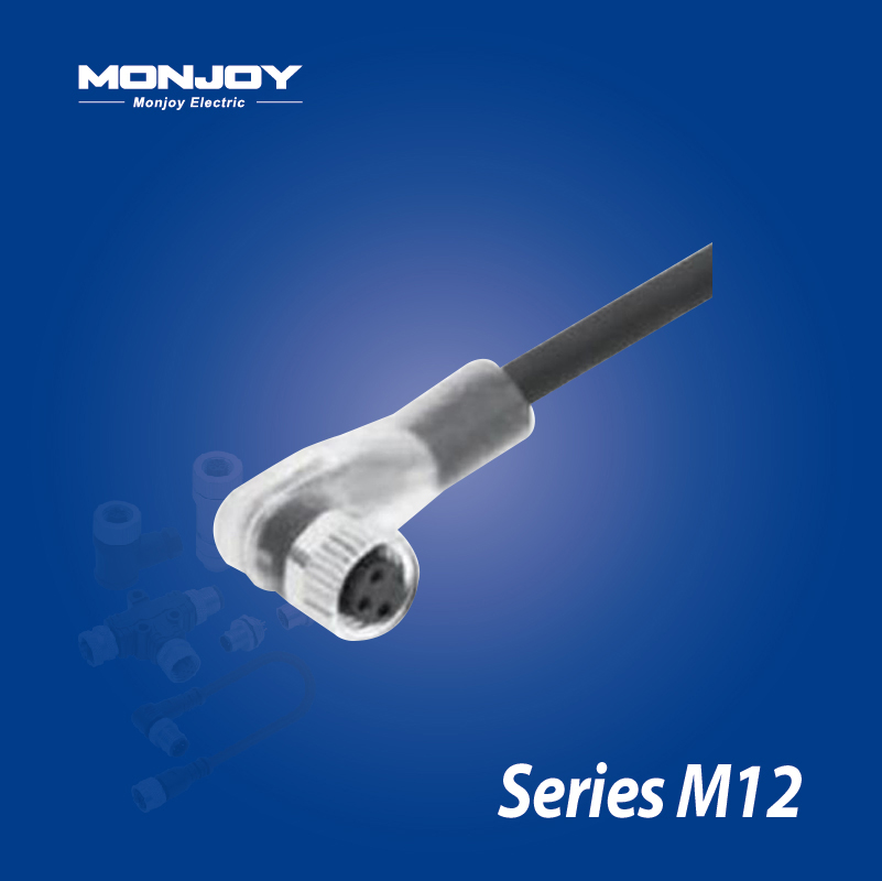 M12*1.0，A标准，弯式，孔， 浇铸电缆连接器 LED（NPN)
