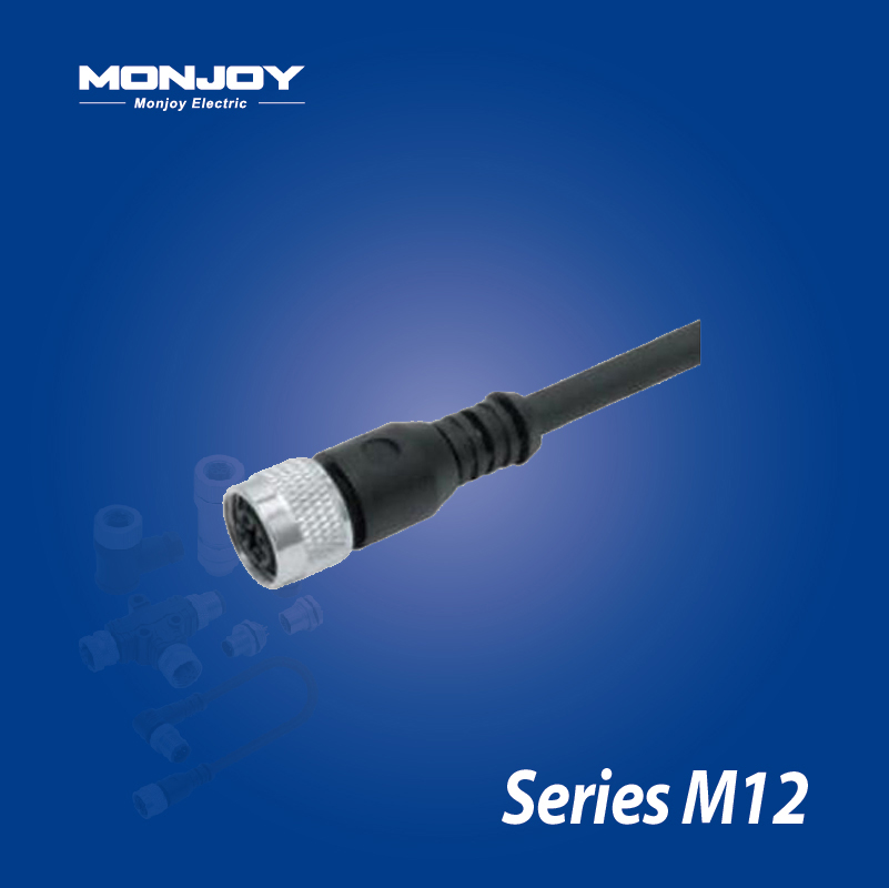 M12*1.0，A标准，直式，母， 浇铸电缆连接器