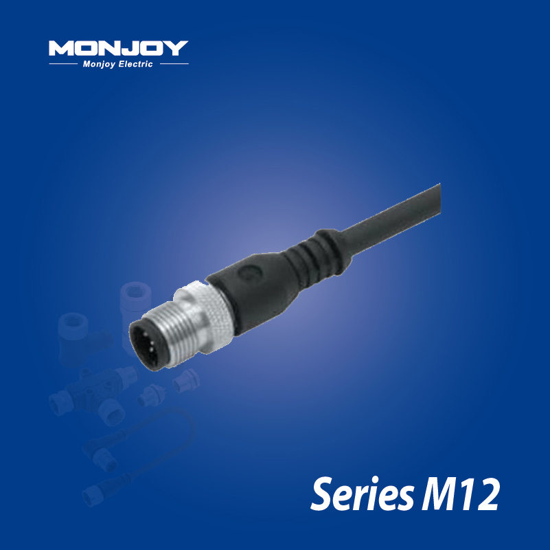 M12*1.0，A标准，直式，针， 浇铸电缆连接器
