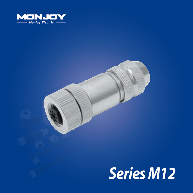 M12*1.0，A标准，直式，孔， 螺钉接线，屏蔽，电缆连接器