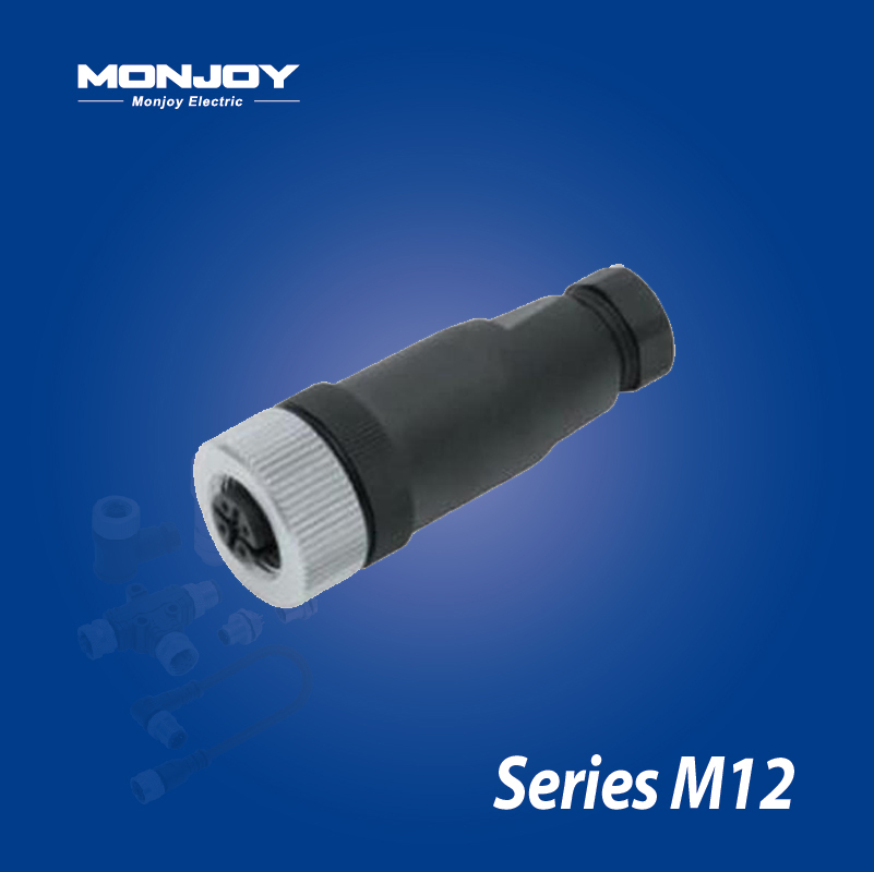M12*1.0，A标准，直式，孔， 螺钉接线，电缆连接器